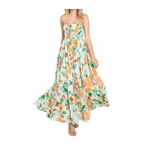 NEW ROLYPOLY tropics maxi dress in orange multi